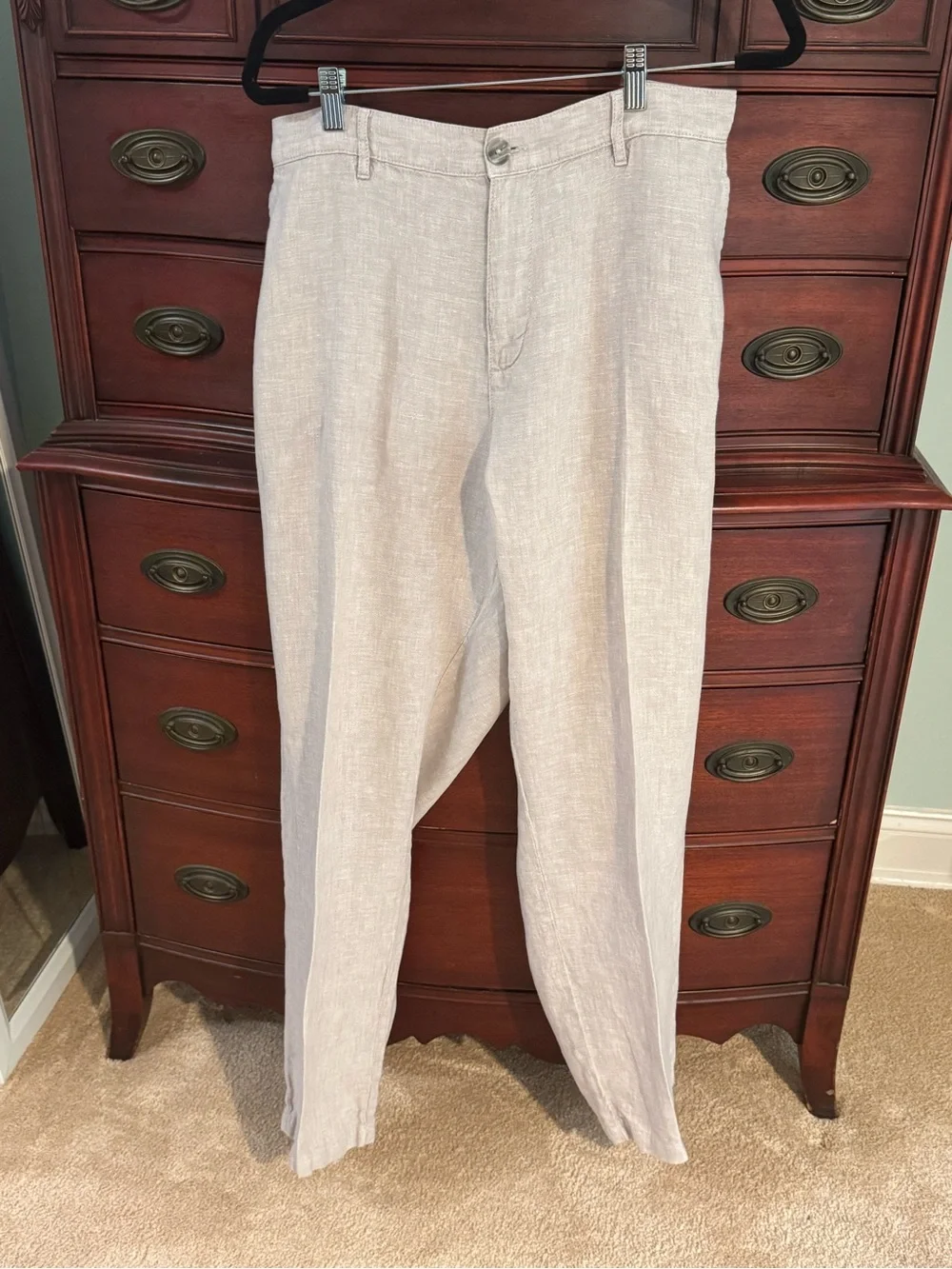 Saks Fifth Avenue Light Beige Linen-Blend Chinos